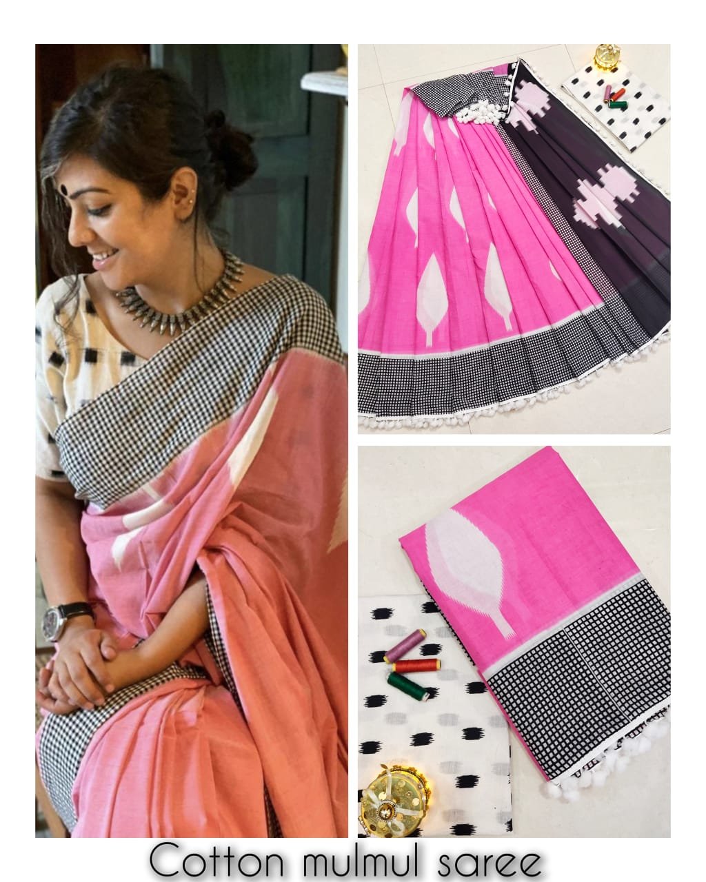 Bagru Block Printed Mulmul Cotton Saree